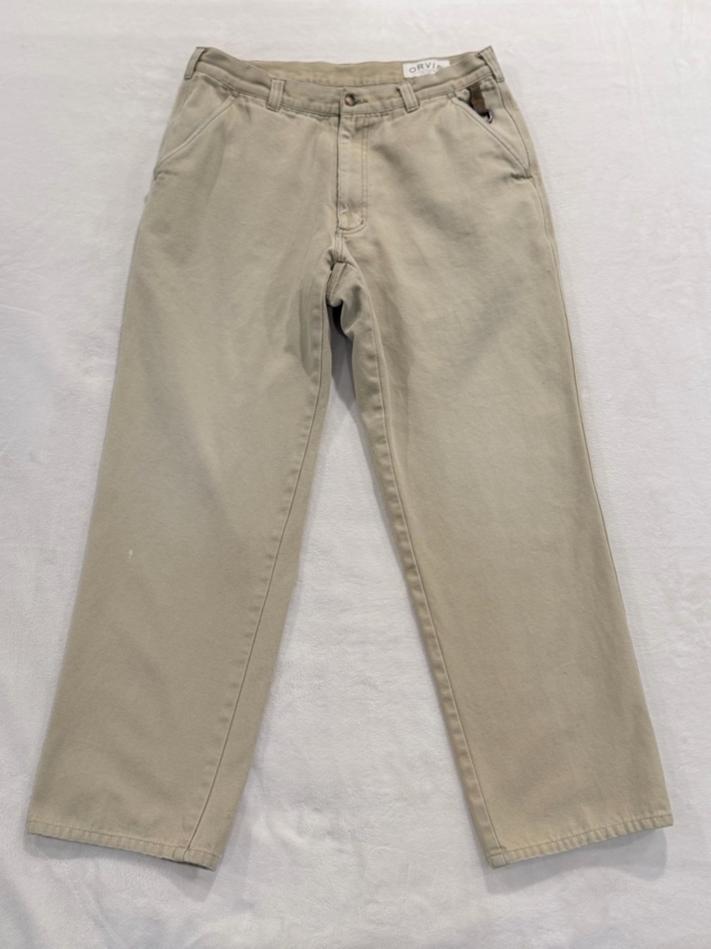 Orvis Khaki Straight Leg Pants Size 34 100% Cotton Classic Fit